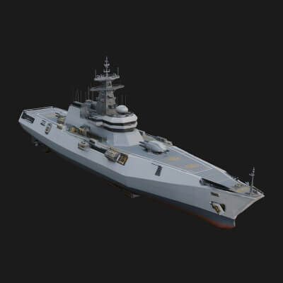 Naval Destroyer Model Design 11 3D Print Model