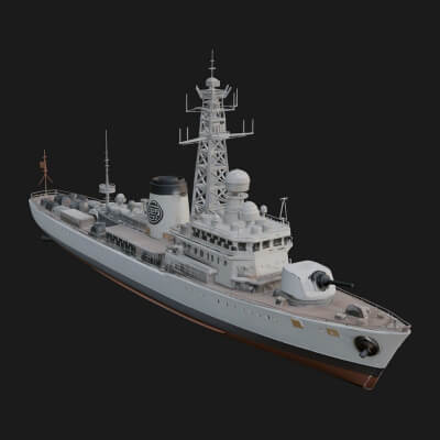 Naval Destroyer Model Design 12 3D Print Model