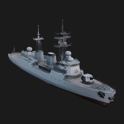 Naval Destroyer Model Design 14 3D Print Model