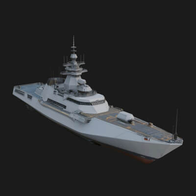 Naval Destroyer Model Design 15 3D Print Model