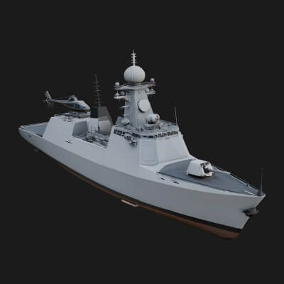 Naval Destroyer Model Design 16 3D Print Model