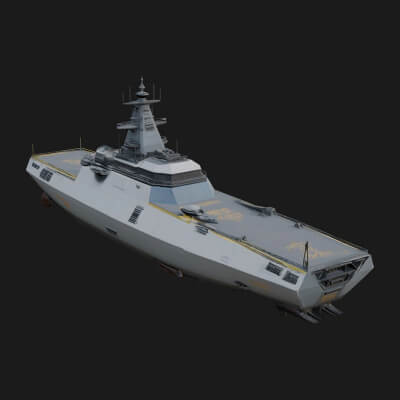 Naval Destroyer Model Design 17 3D Print Model