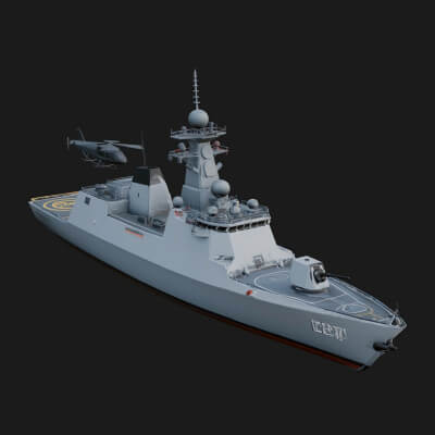 Naval Destroyer Model Design 18 3D Print Model