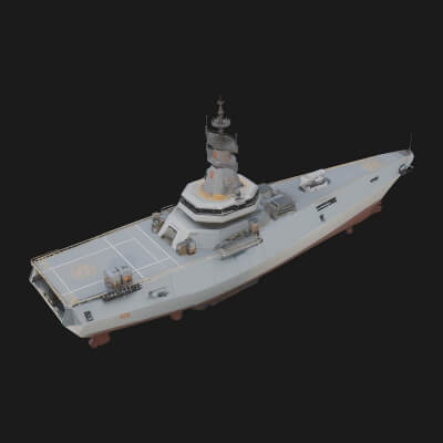 Naval Destroyer Model Design 2 3D Print Model