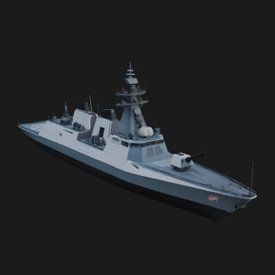 Naval Destroyer Model Design 4 3D Print Model