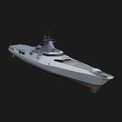 Naval Destroyer Model Design 5 3D Print Model