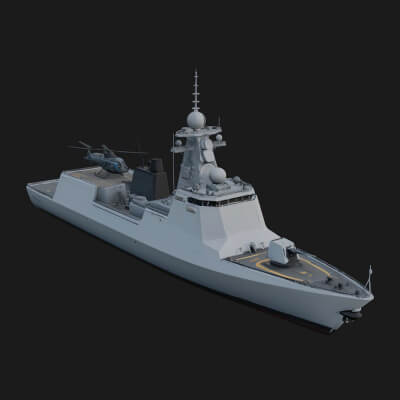 Naval Destroyer Model Design 7 3D Print Model