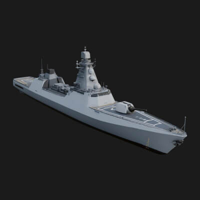 Naval Destroyer Model Design 8 3D Print Model