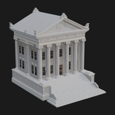 Neoclassical Temple Design 1 3D Print Model