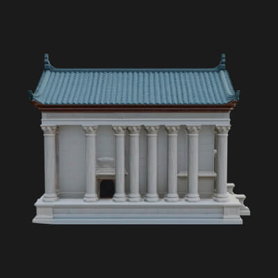 Neoclassical Temple Design 2 3D Print Model
