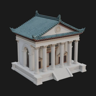 Neoclassical Temple Design 4 3D Print Model