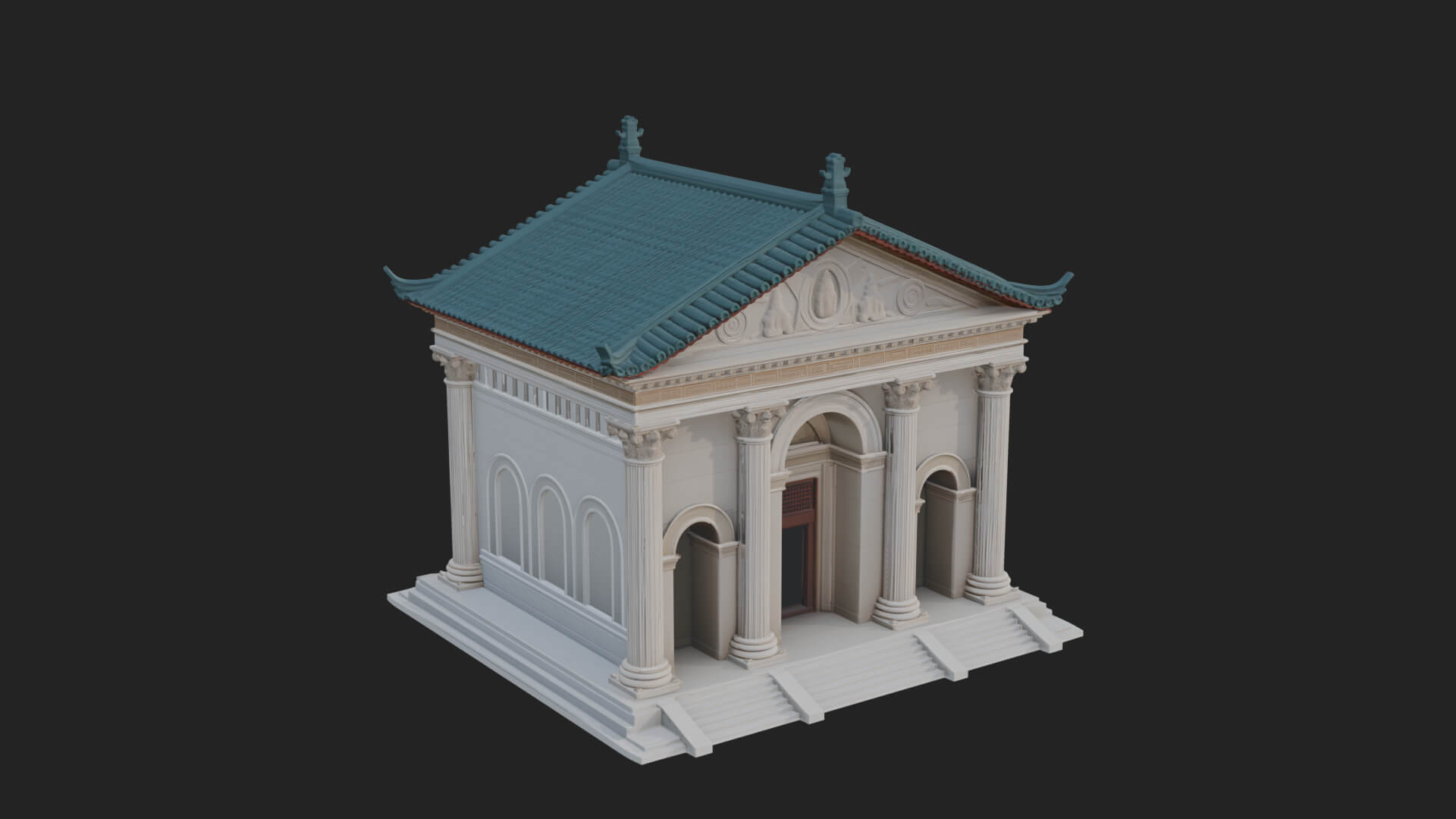 Neoclassical Temple Design 6 3D Print Model 3D Model