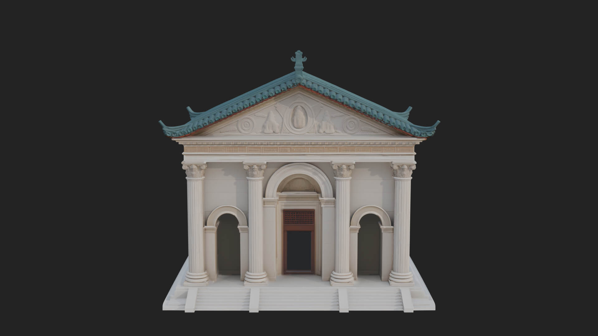 Neoclassical Temple Design 6 3D Print Model 3D Model