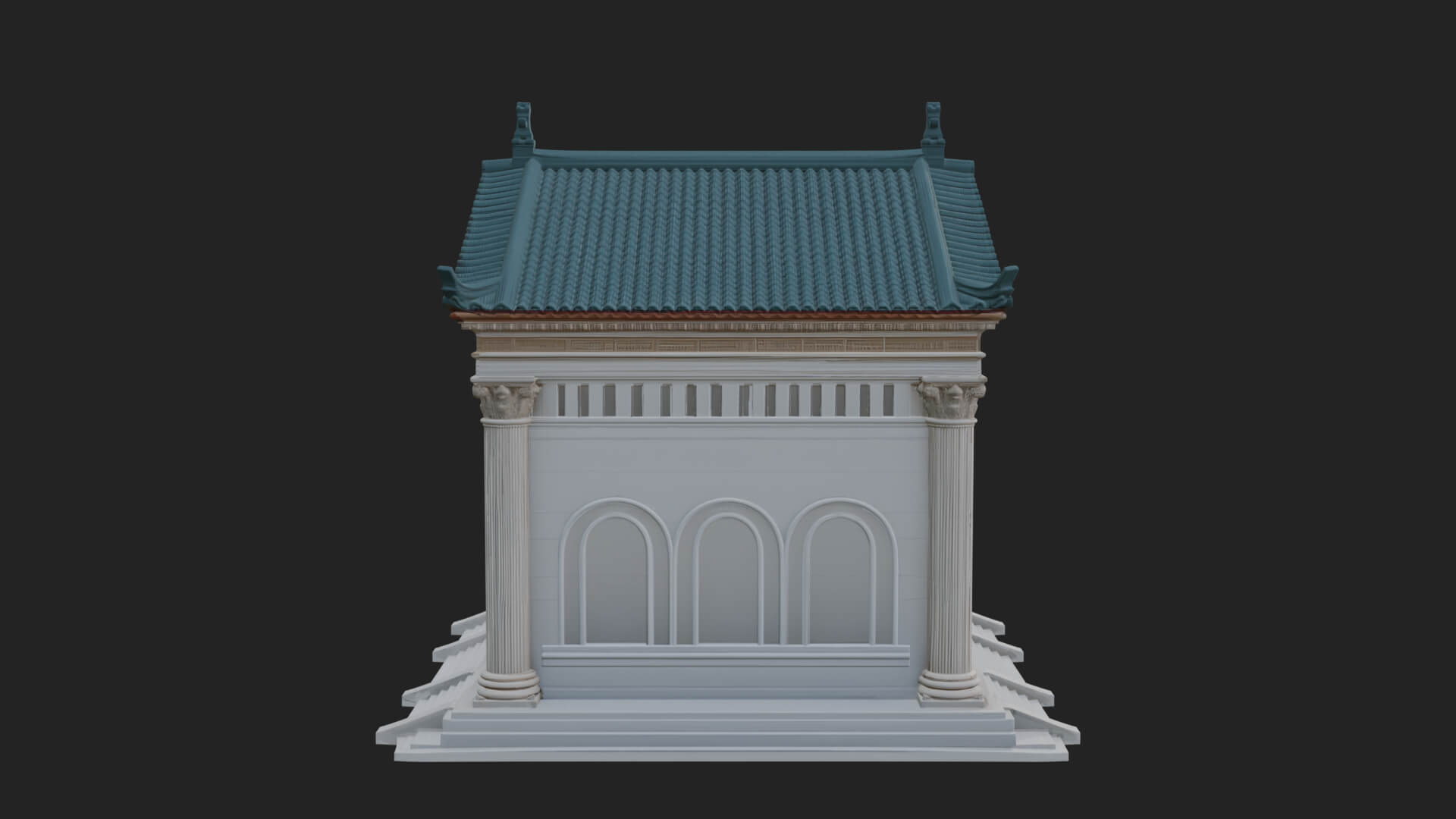 Neoclassical Temple Design 6 3D Print Model 3D Model