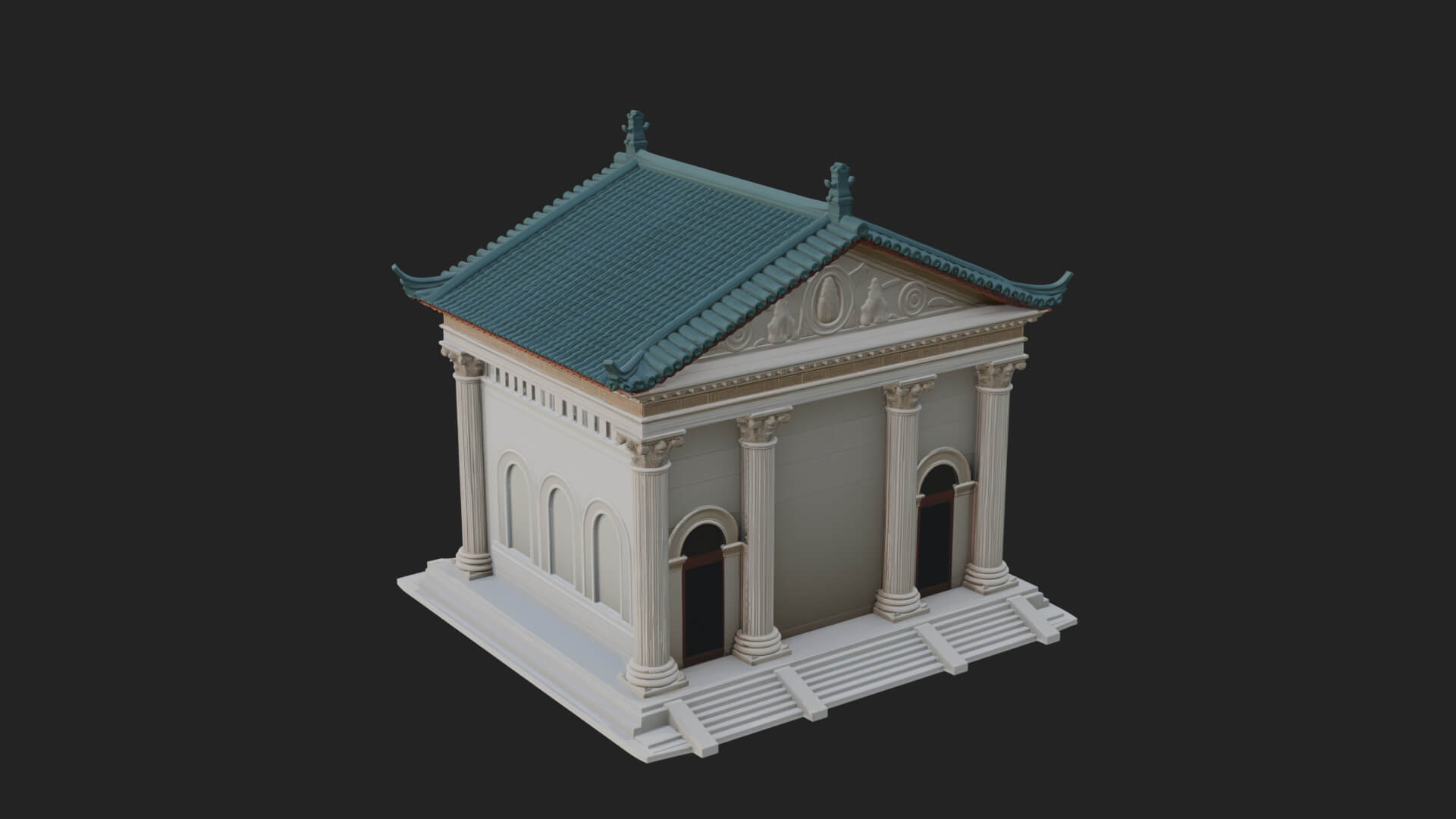 Neoclassical Temple Design 6 3D Print Model 3D Model