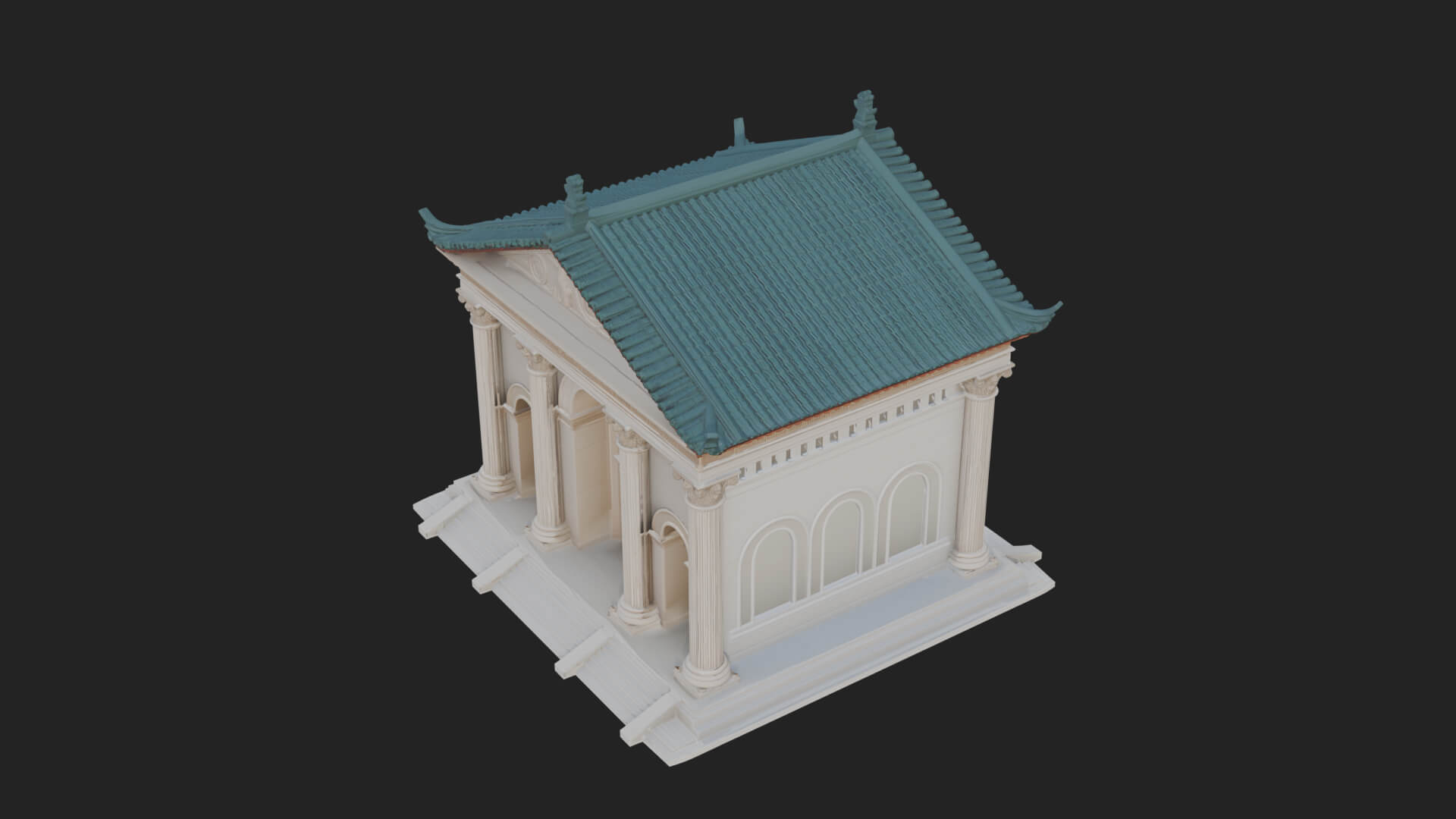 Neoclassical Temple Design 6 3D Print Model 3D Model