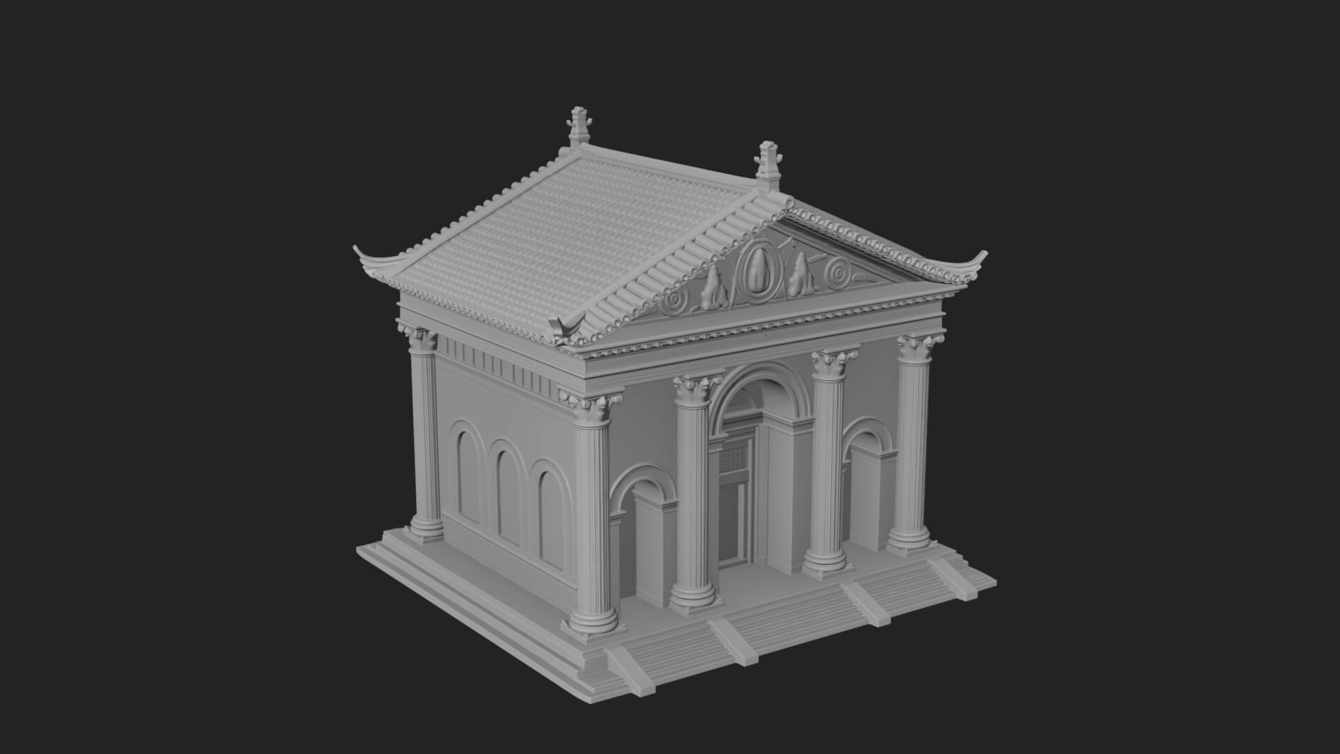 Neoclassical Temple Design 6 3D Print Model 3D Model