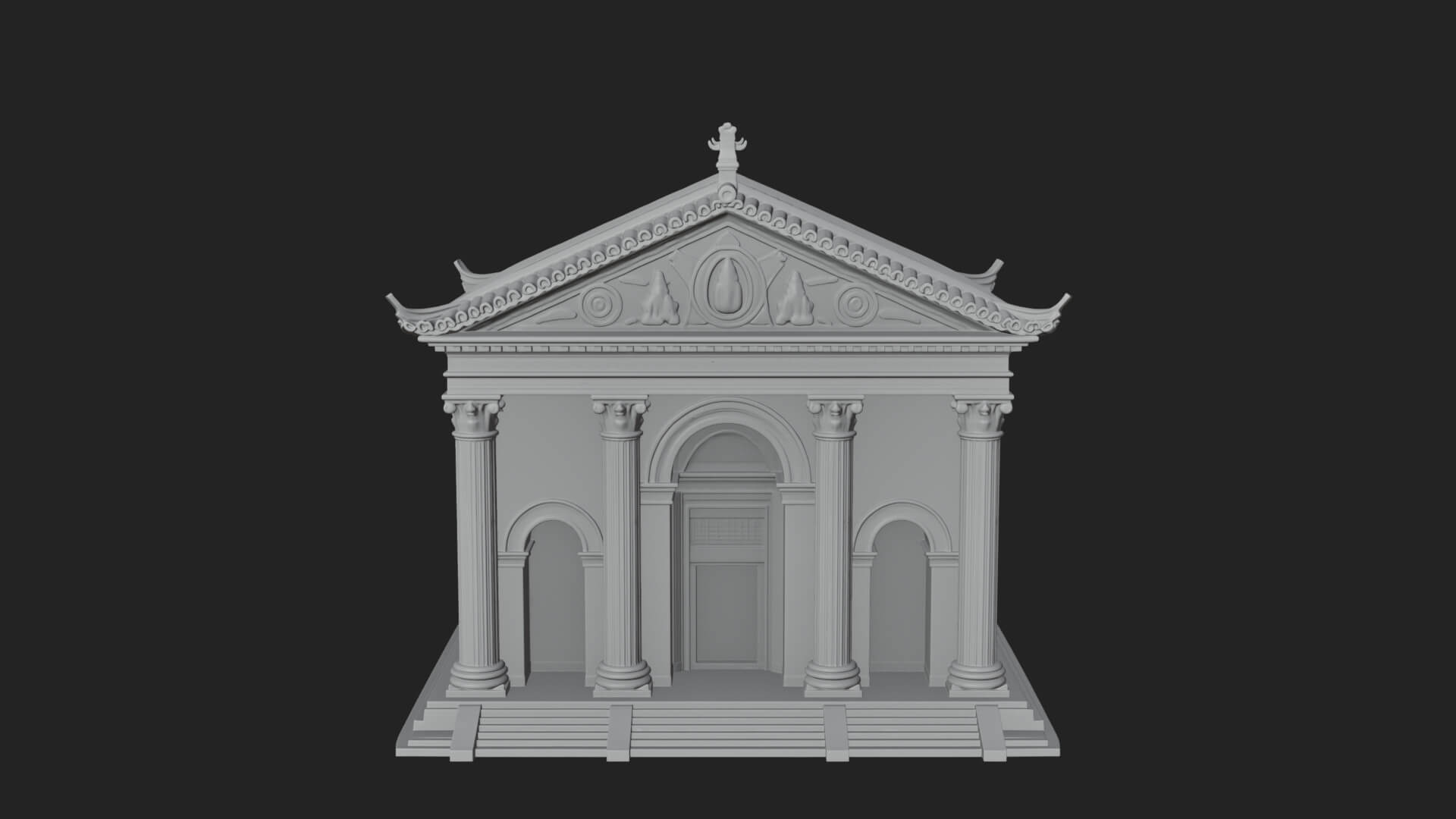 Neoclassical Temple Design 6 3D Print Model 3D Model