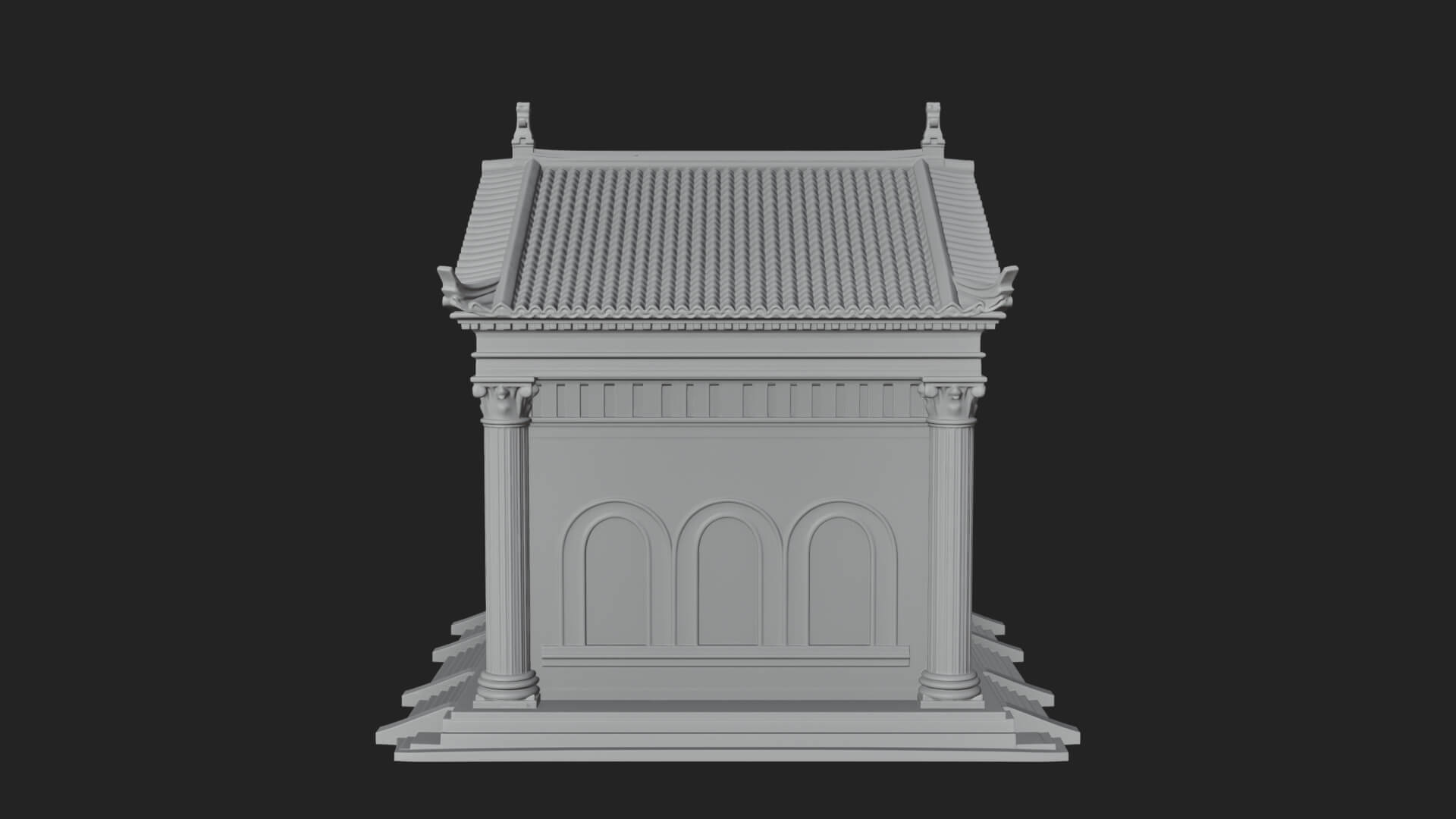 Neoclassical Temple Design 6 3D Print Model 3D Model