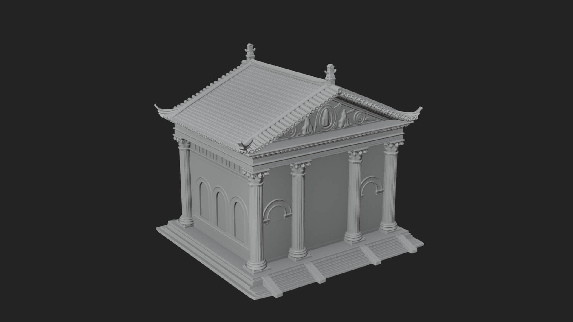 Neoclassical Temple Design 6 3D Print Model 3D Model