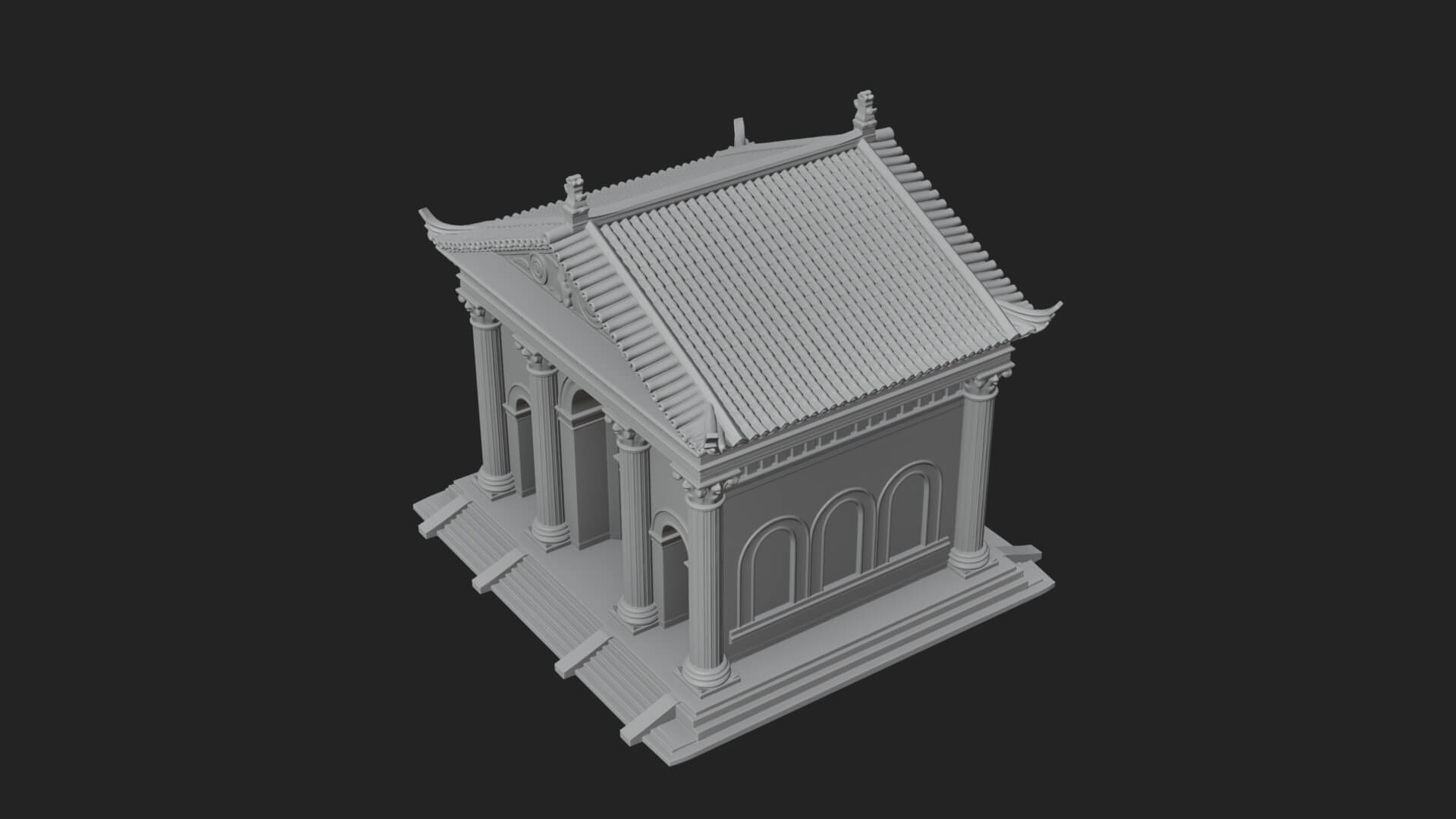 Neoclassical Temple Design 6 3D Print Model 3D Model