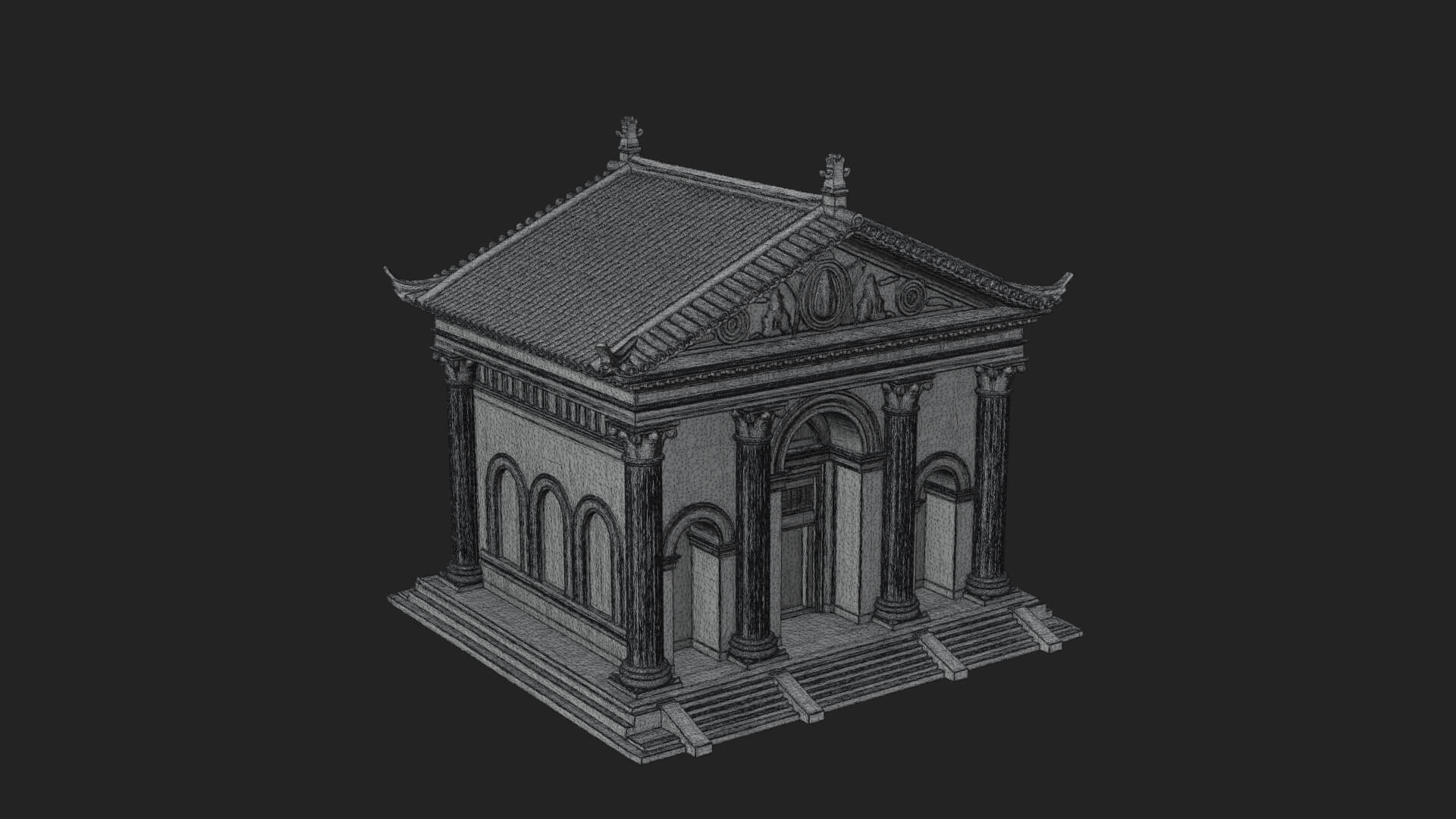Neoclassical Temple Design 6 3D Print Model 3D Model