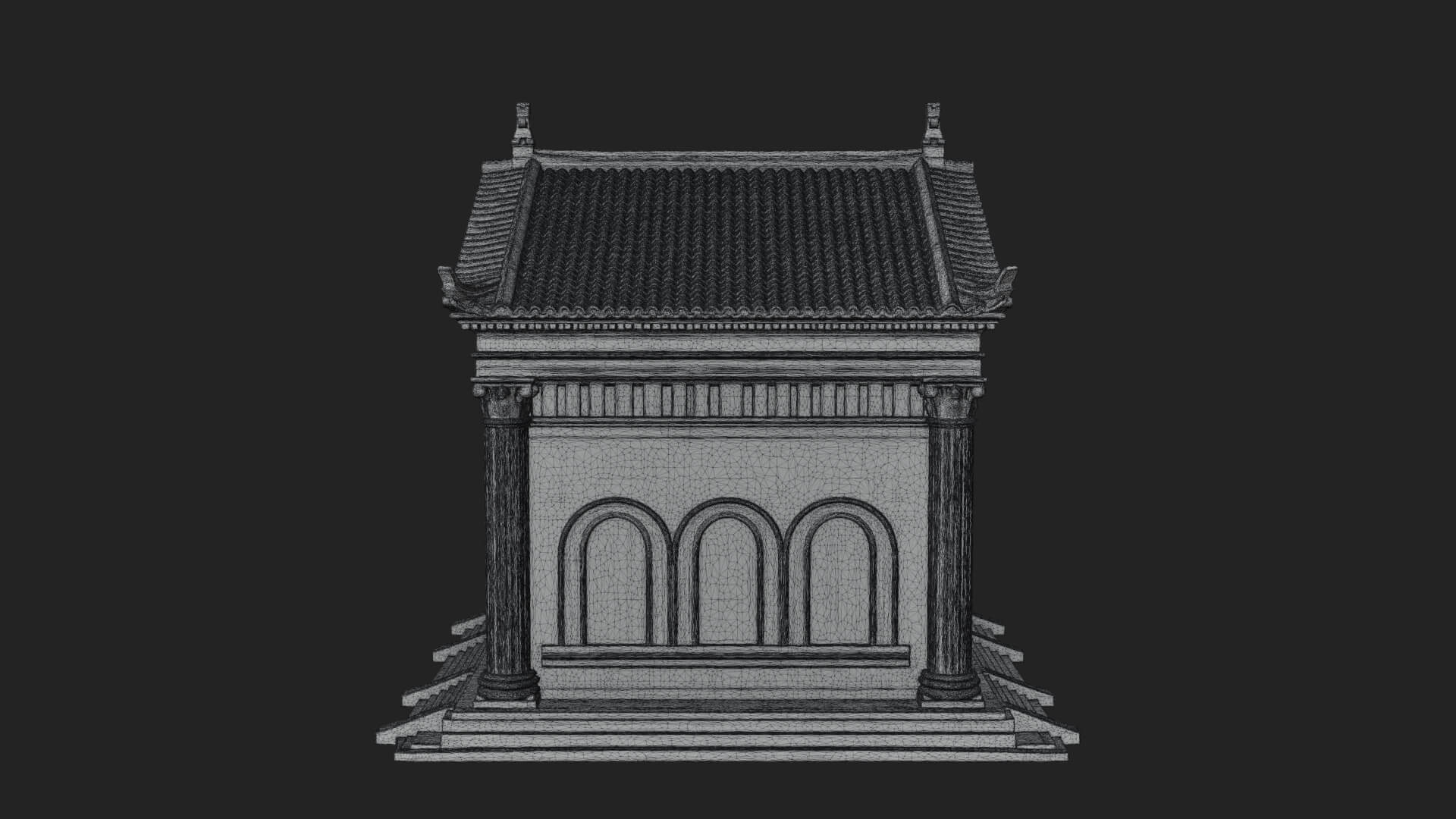 Neoclassical Temple Design 6 3D Print Model 3D Model