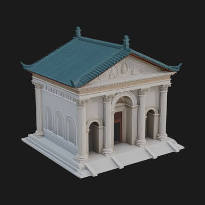 Neoclassical Temple Design 6 3D Print Model