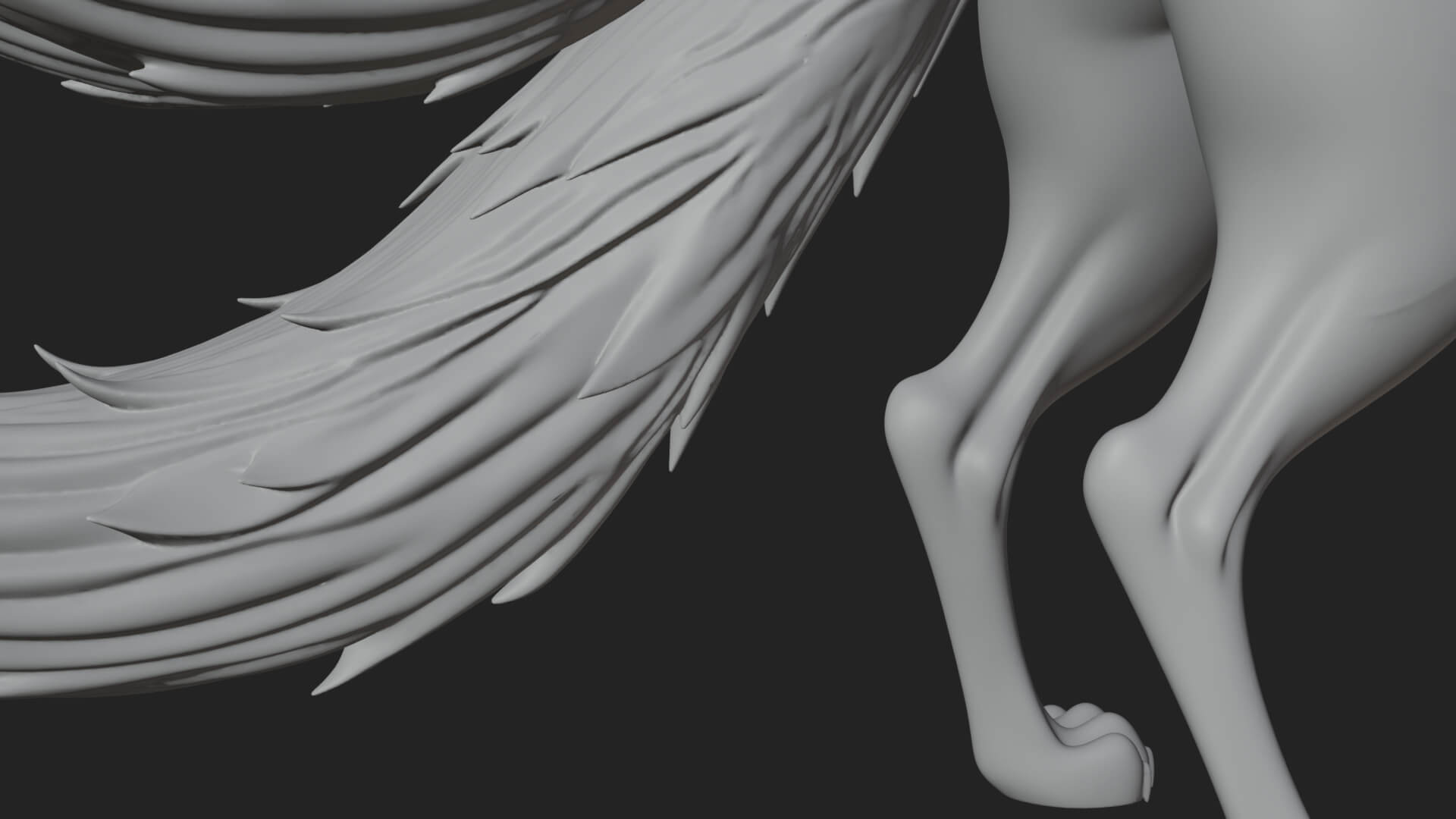 Nine-Tailed Fox Statue Design 1 3D Print Model 3D Model