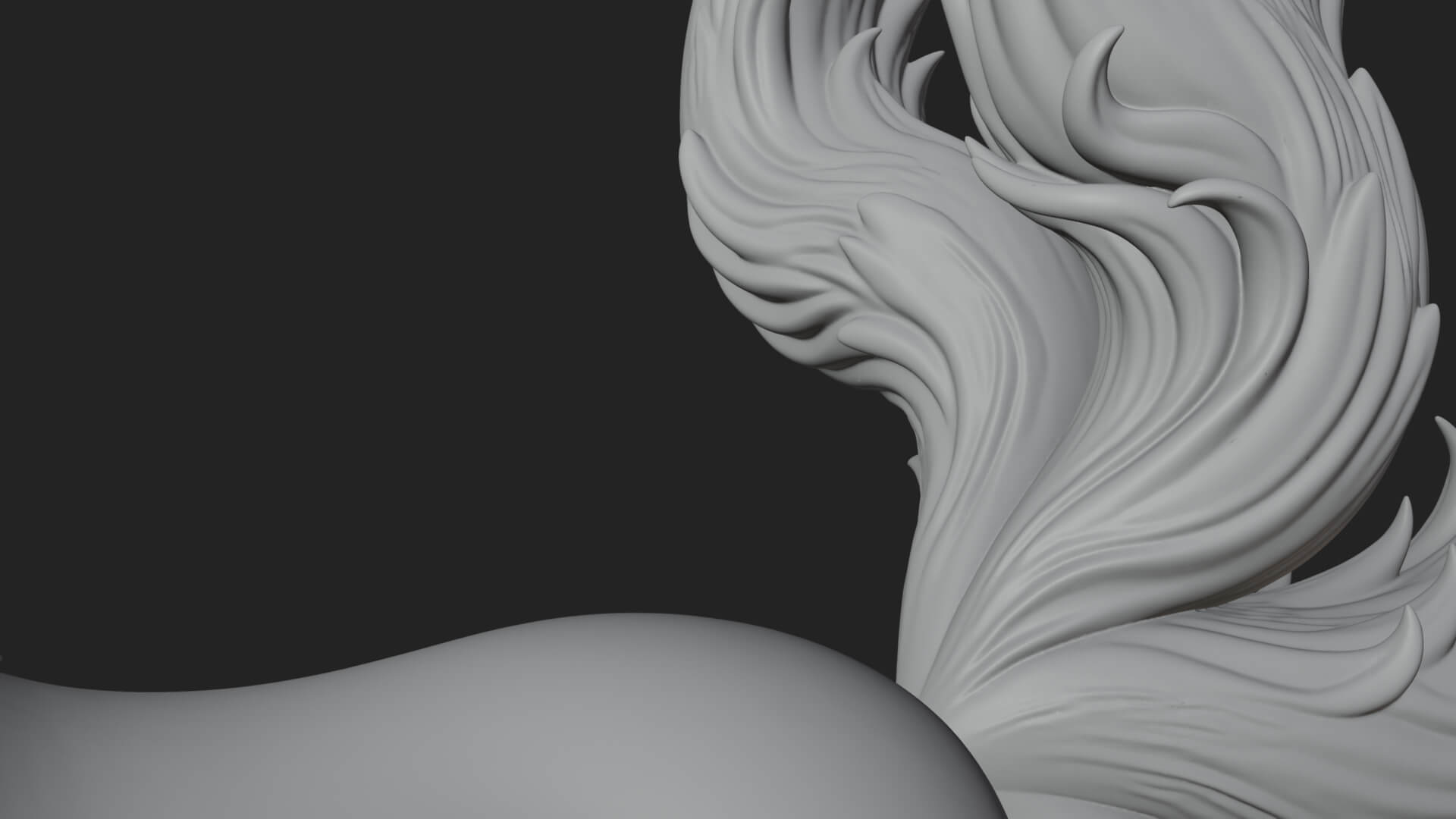 Nine-Tailed Fox Statue Design 4 3D Print Model 3D Model