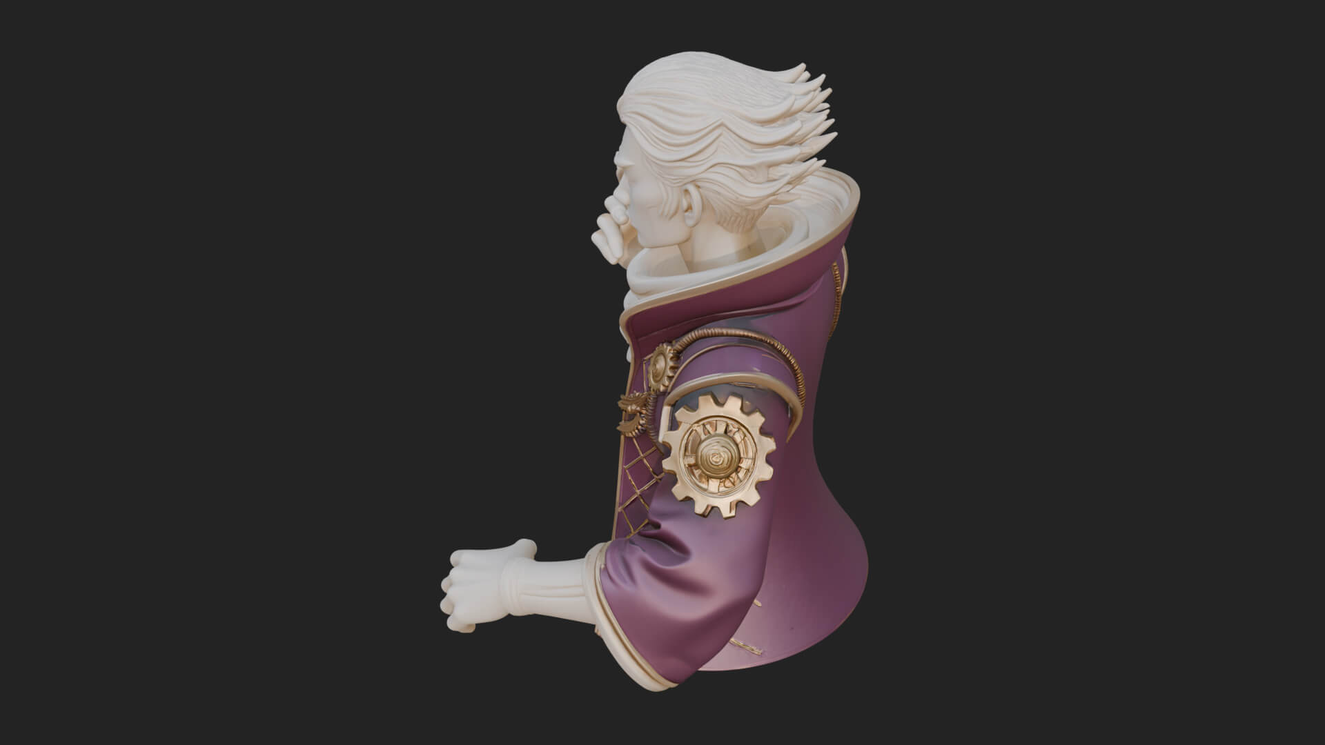 Noble Vampire Bust Statue Design 1 3D Print Model 3D Model