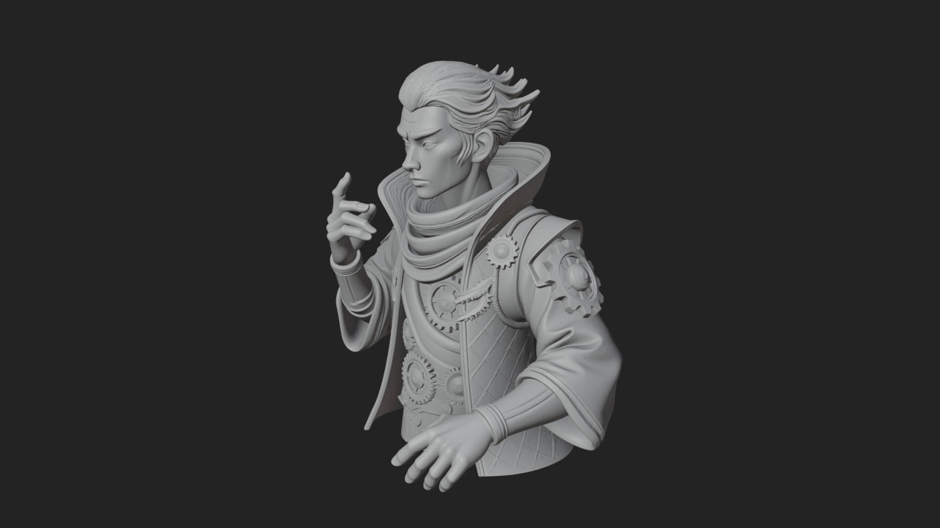 Noble Vampire Bust Statue Design 1 3D Print Model 3D Model