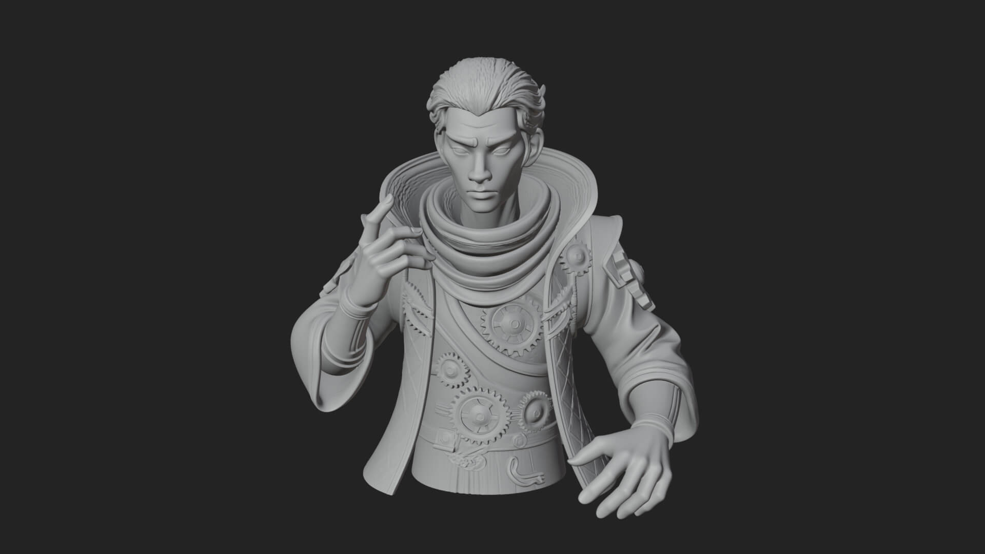 Noble Vampire Bust Statue Design 1 3D Print Model 3D Model