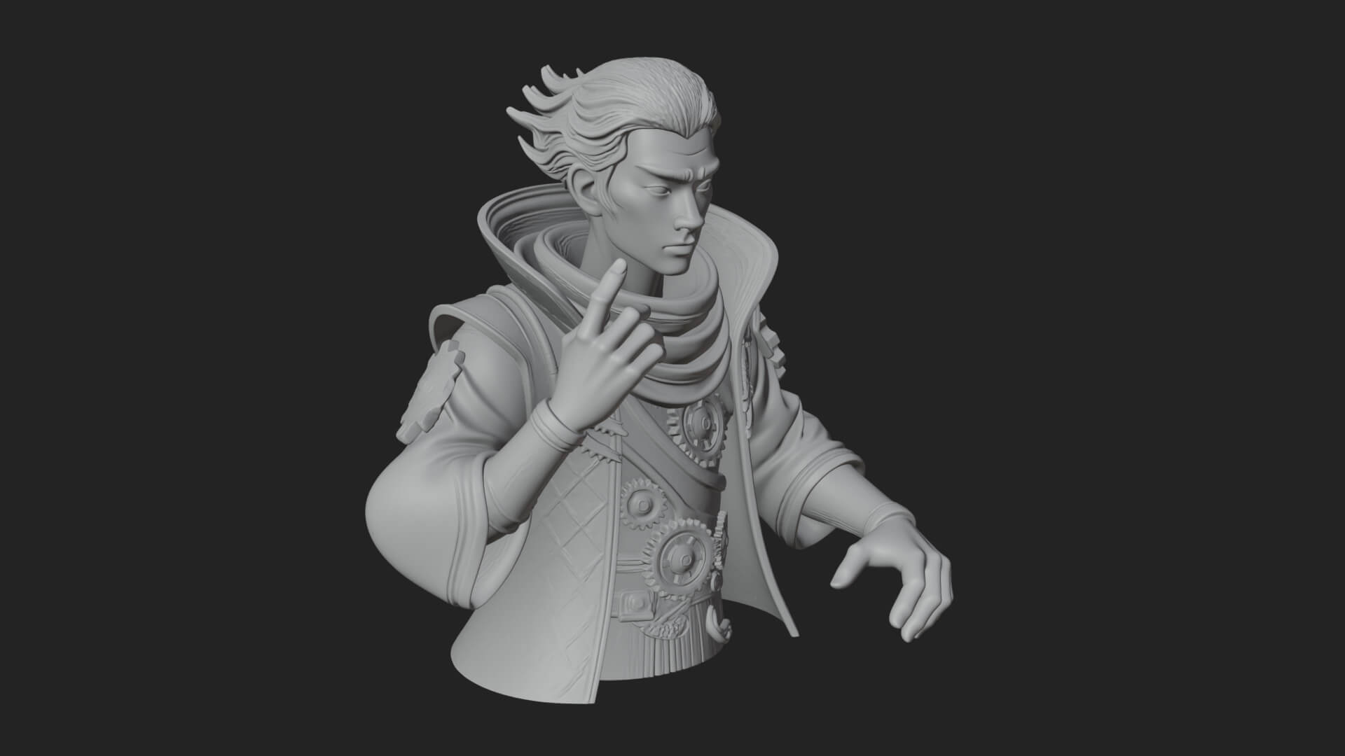 Noble Vampire Bust Statue Design 1 3D Print Model 3D Model