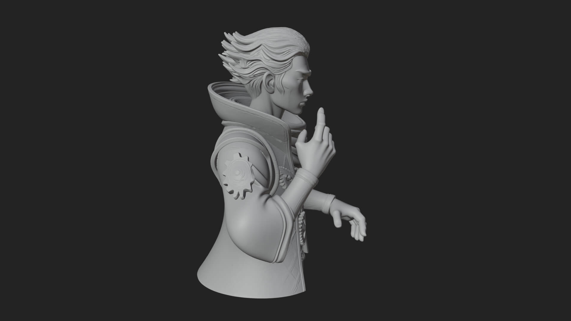 Noble Vampire Bust Statue Design 1 3D Print Model 3D Model