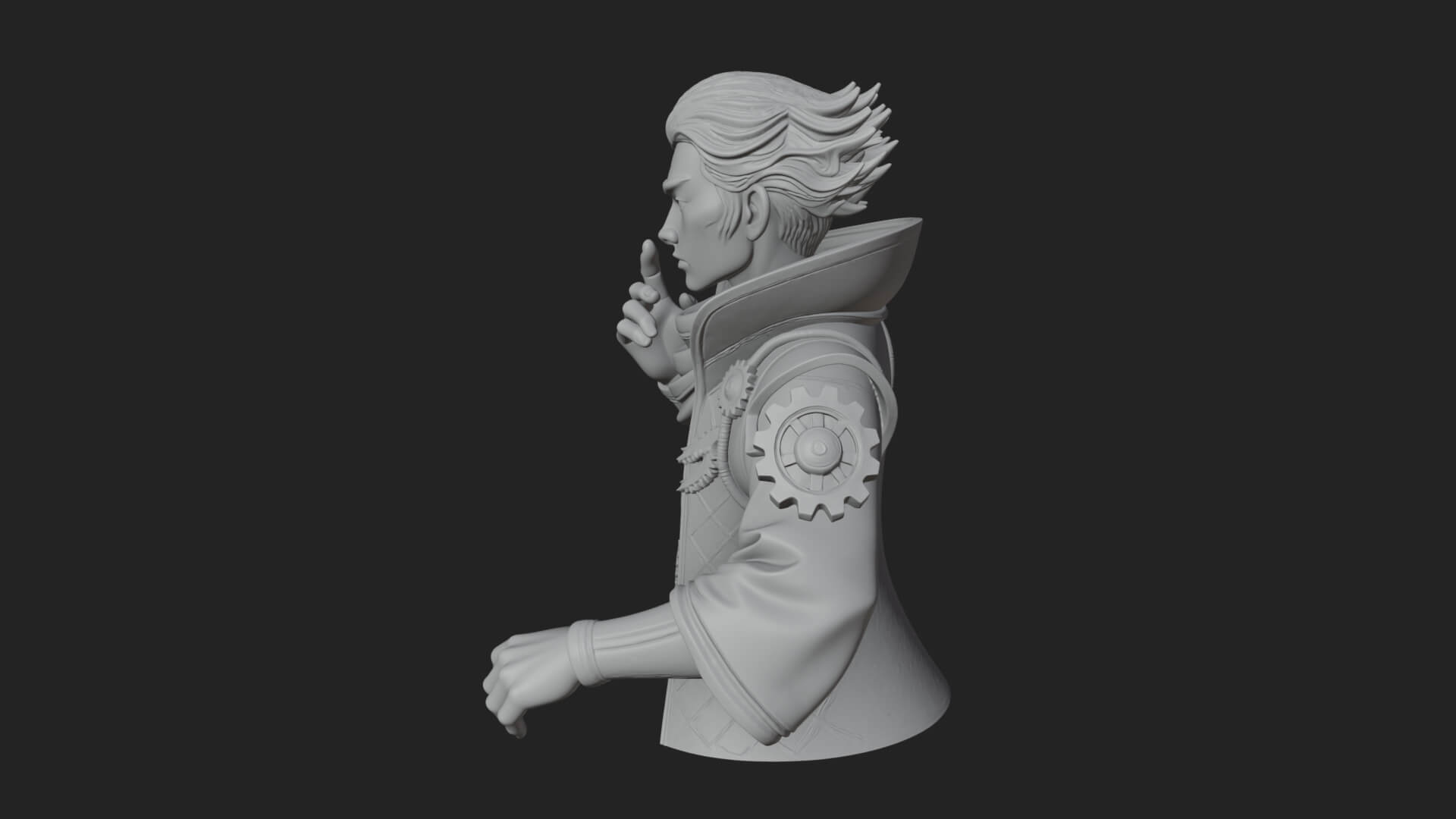 Noble Vampire Bust Statue Design 1 3D Print Model 3D Model