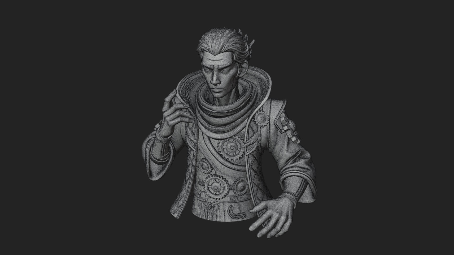 Noble Vampire Bust Statue Design 1 3D Print Model 3D Model