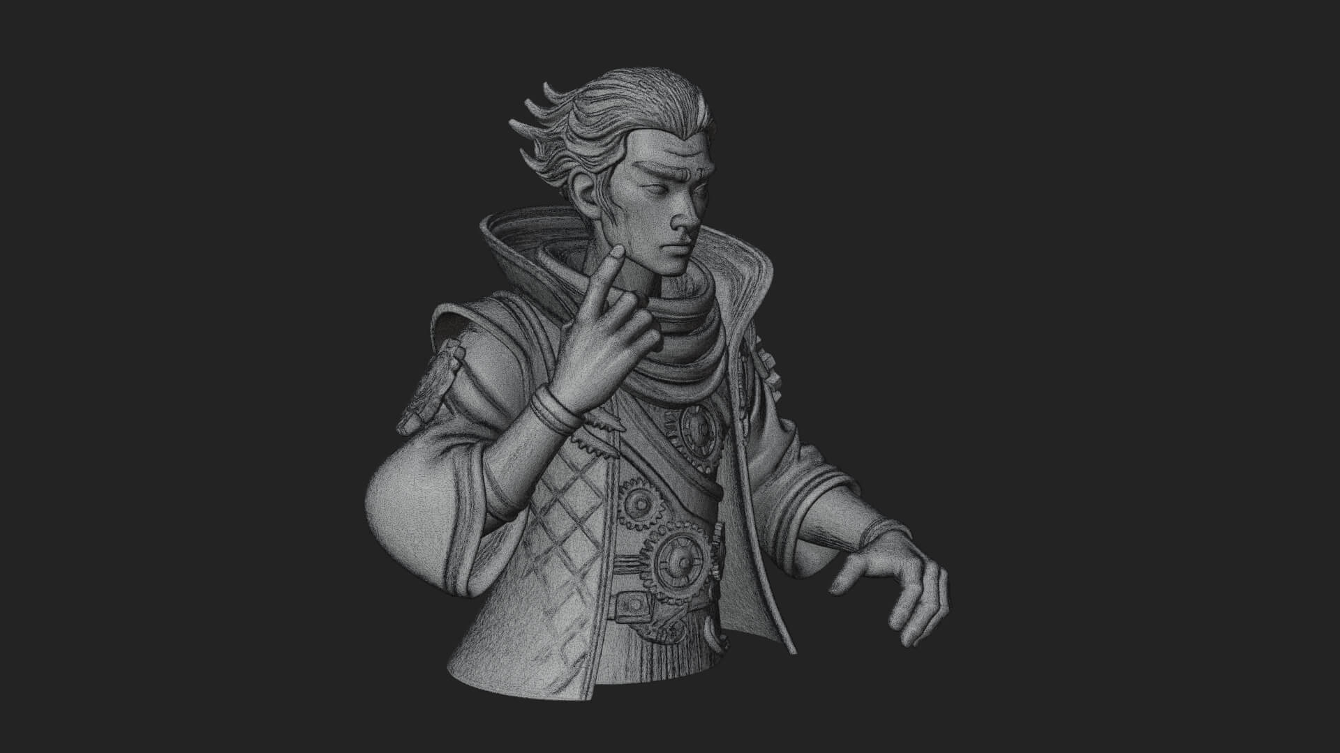 Noble Vampire Bust Statue Design 1 3D Print Model 3D Model