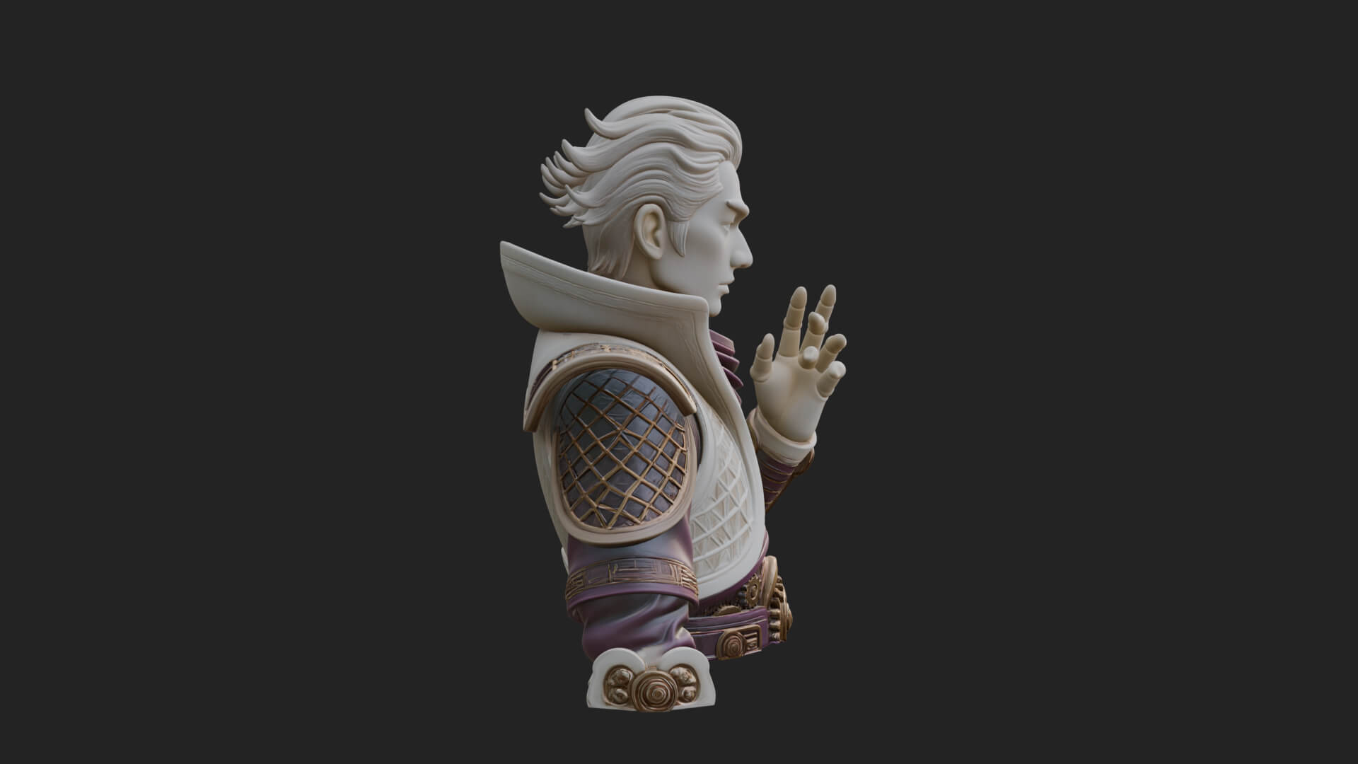 Noble Vampire Bust Statue Design 2 3D Print Model 3D Model