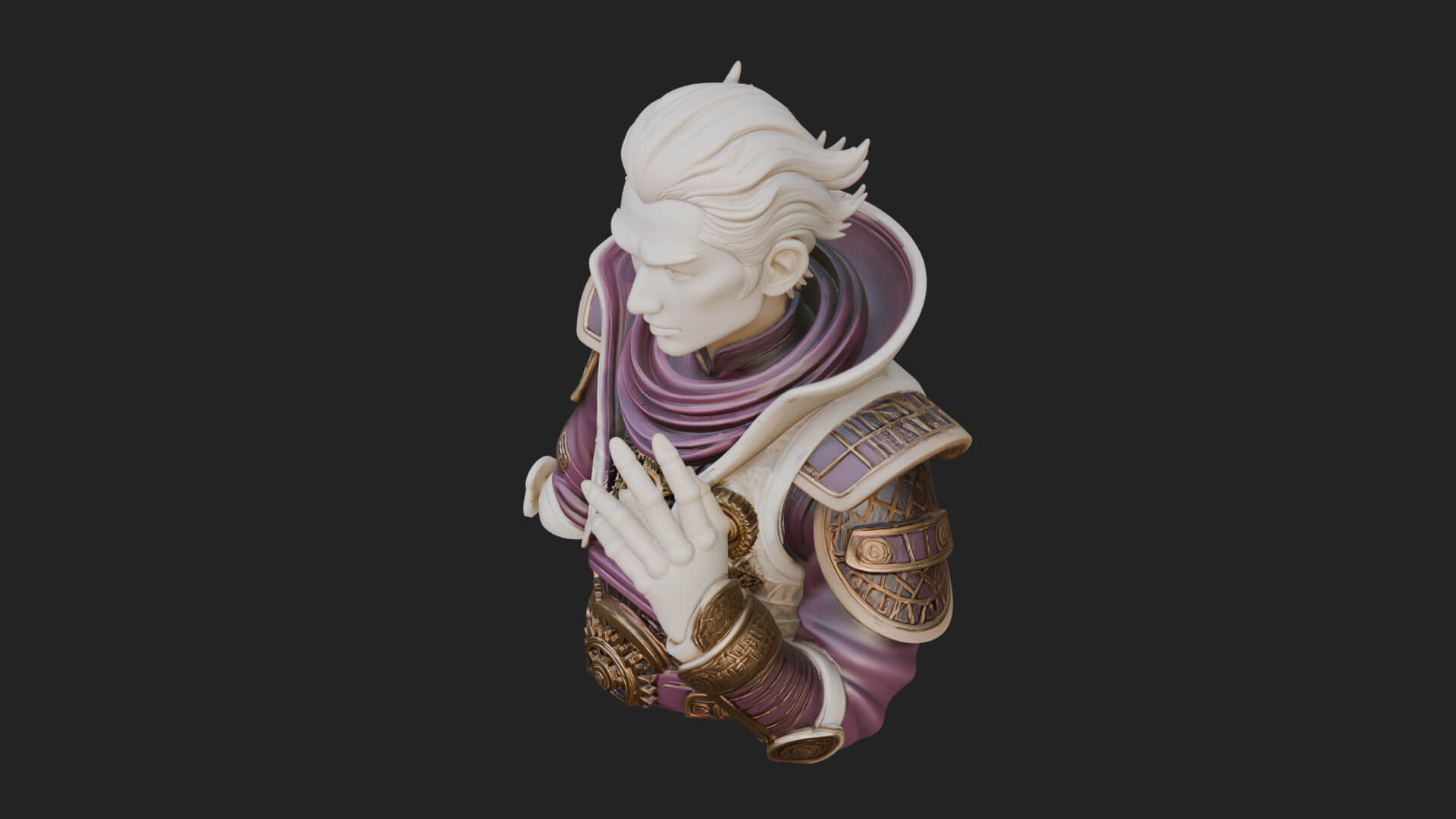 Noble Vampire Bust Statue Design 2 3D Print Model 3D Model