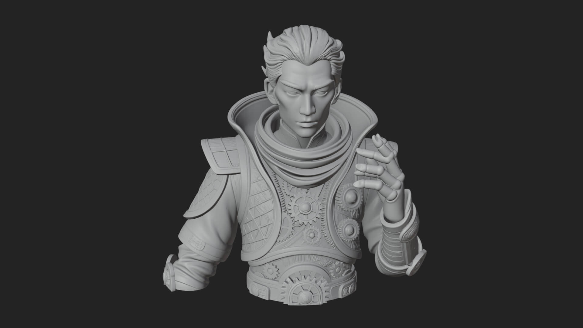 Noble Vampire Bust Statue Design 2 3D Print Model 3D Model
