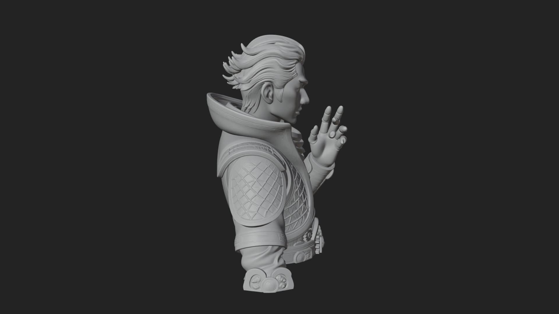 Noble Vampire Bust Statue Design 2 3D Print Model 3D Model
