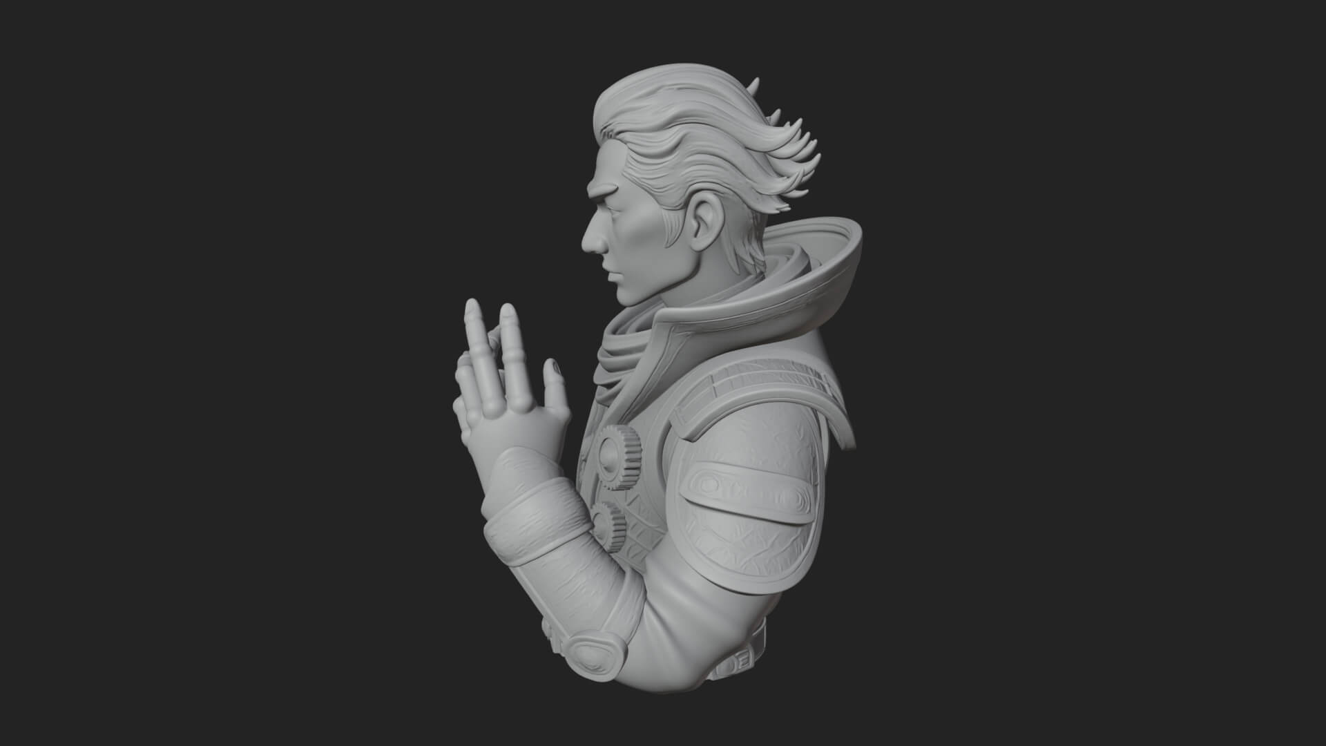 Noble Vampire Bust Statue Design 2 3D Print Model 3D Model