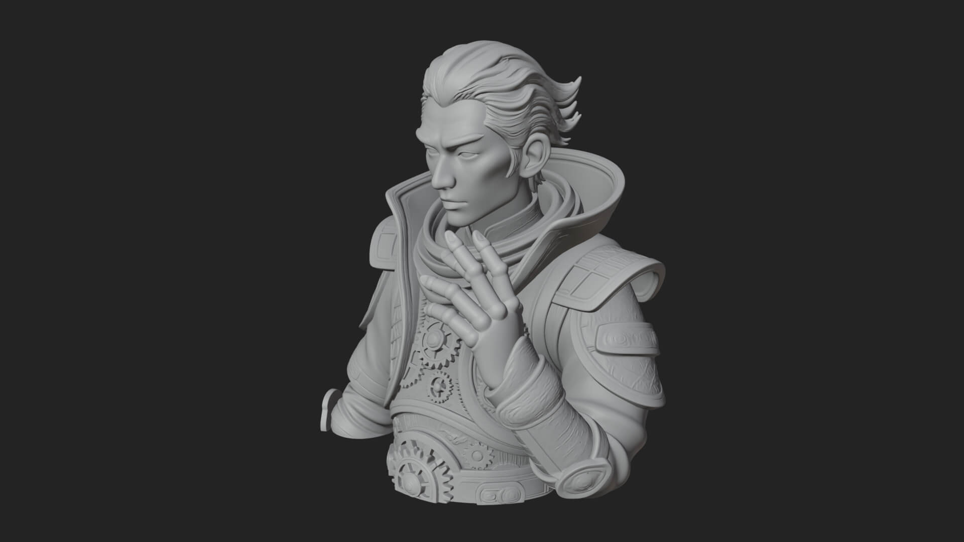 Noble Vampire Bust Statue Design 2 3D Print Model 3D Model