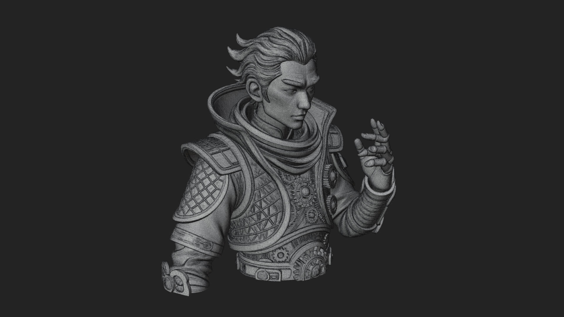 Noble Vampire Bust Statue Design 2 3D Print Model 3D Model