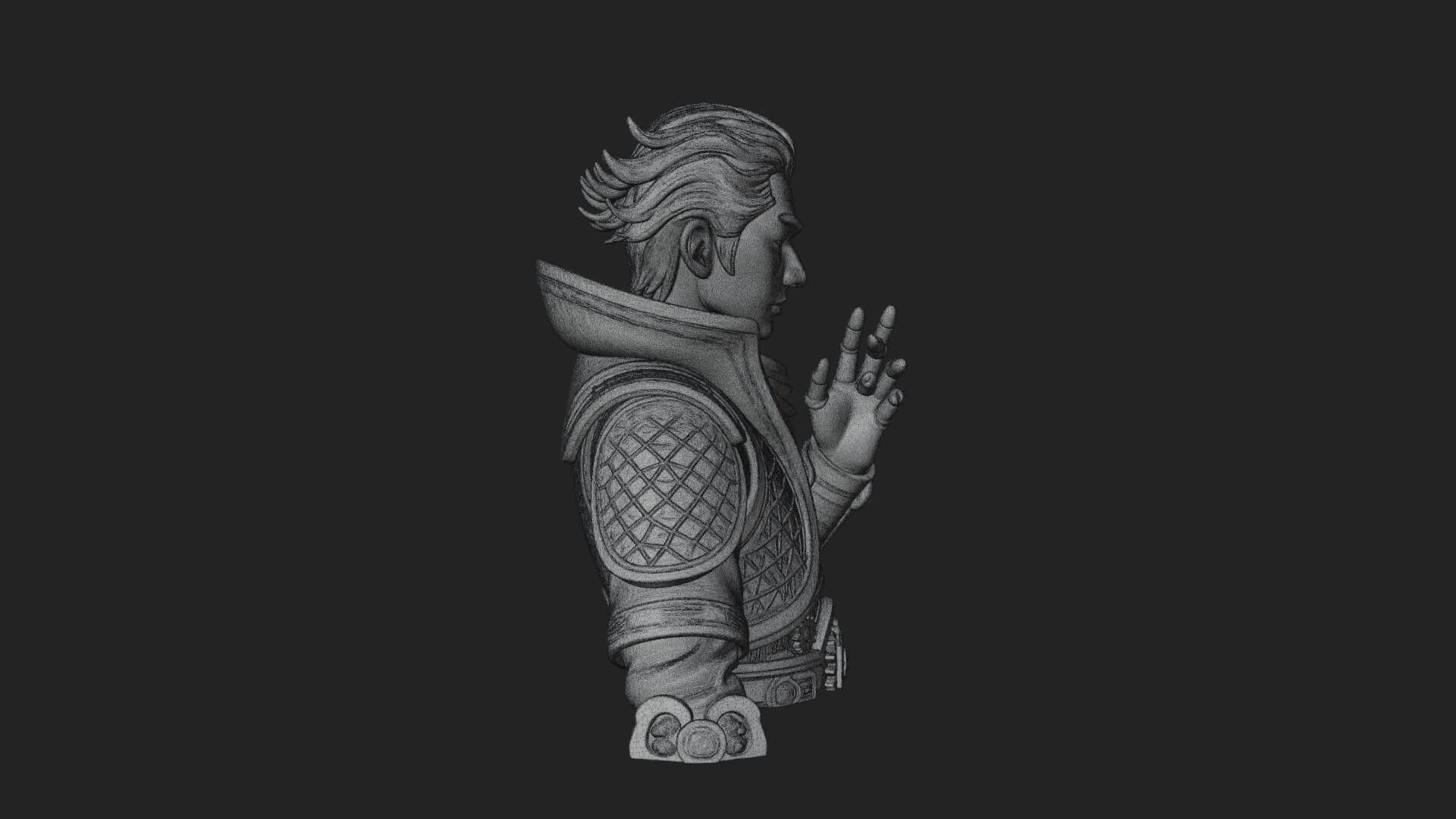 Noble Vampire Bust Statue Design 2 3D Print Model 3D Model