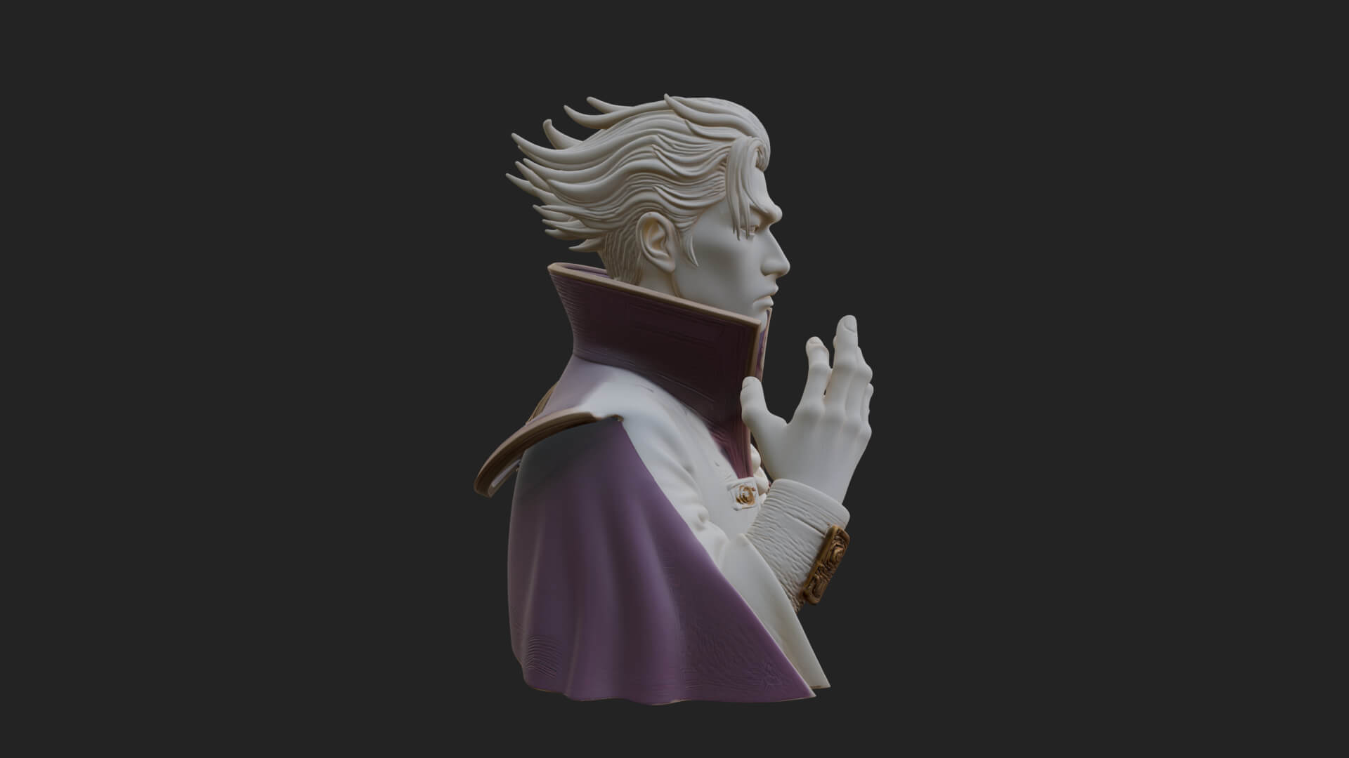 Noble Vampire Bust Statue Design 3 3D Print Model 3D Model