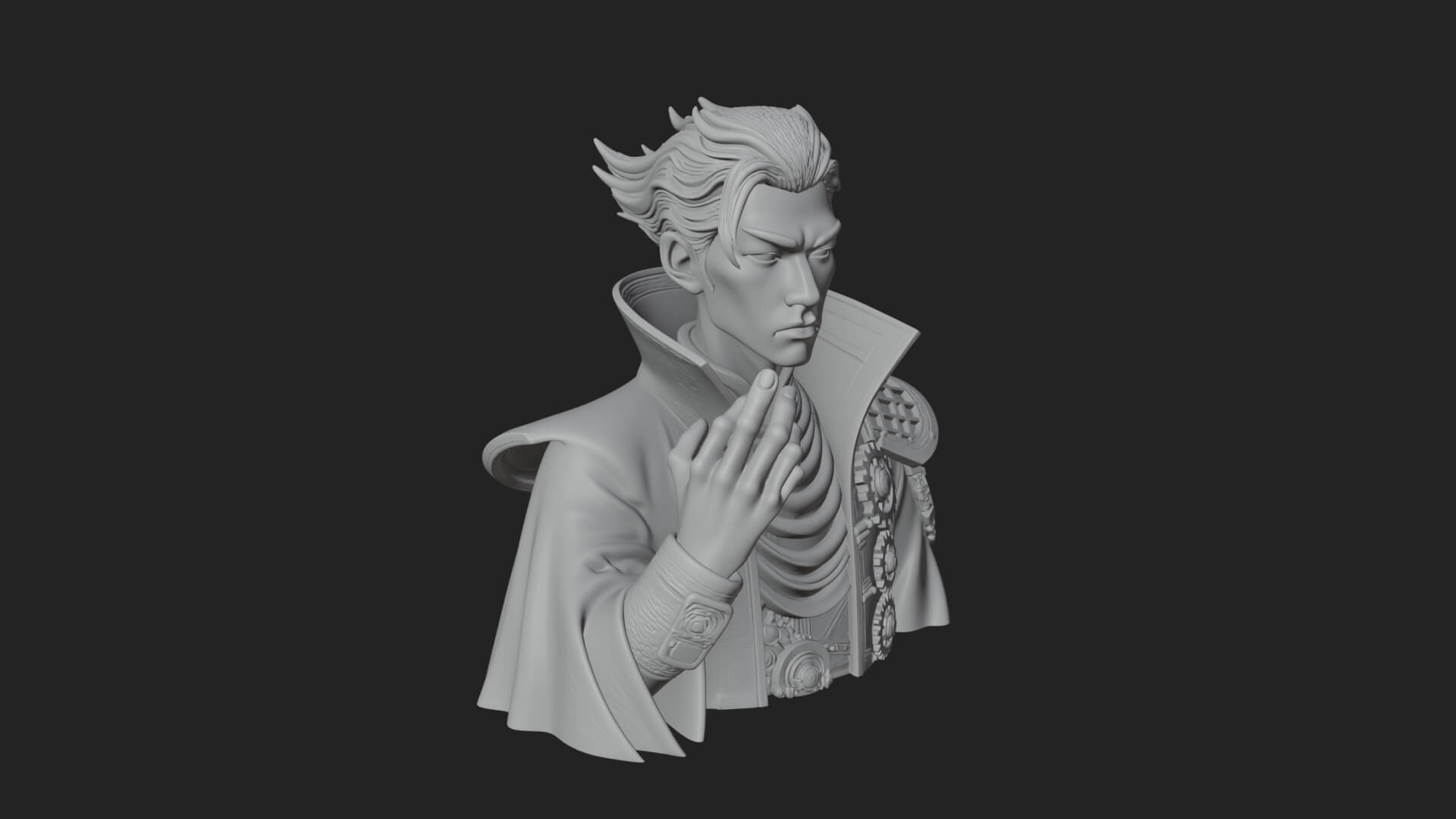 Noble Vampire Bust Statue Design 3 3D Print Model 3D Model