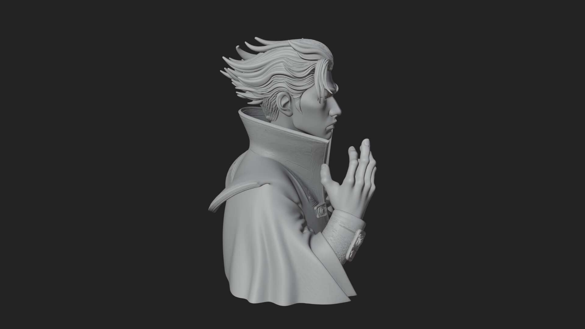 Noble Vampire Bust Statue Design 3 3D Print Model 3D Model