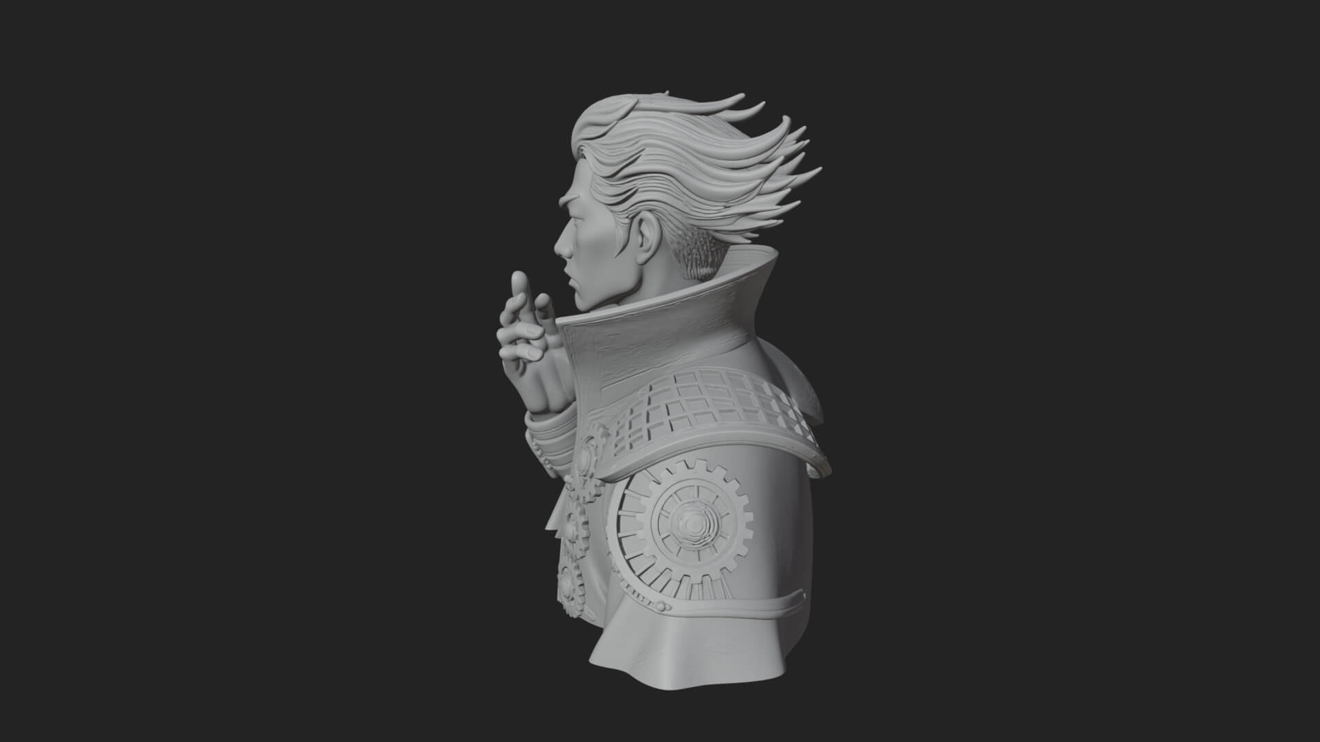 Noble Vampire Bust Statue Design 3 3D Print Model 3D Model